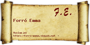 Forró Emma névjegykártya