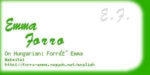 emma forro business card